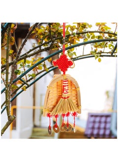 Excefore Chinese Lucky Decoration, Good Luck Charms Decor Chinese Knot Lucky Coins I-Ching Fortune Coin Chinese Broom And Healthy, Chinese New Year Car Decoration  - Image 2
