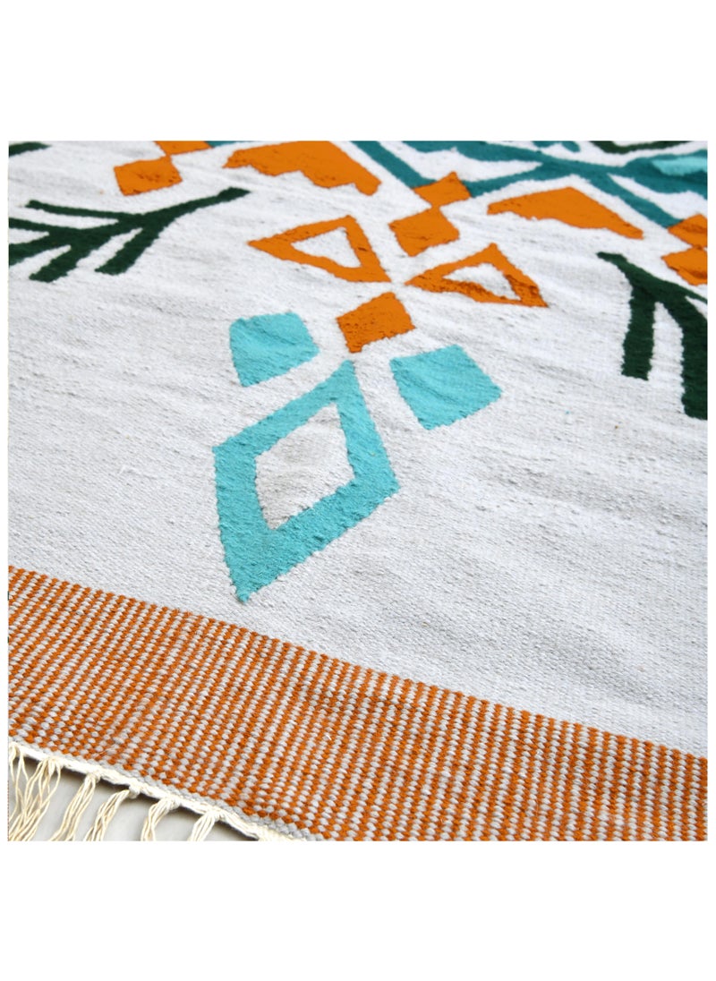 Handmade Multicolor Wool Carpet  - Image 4