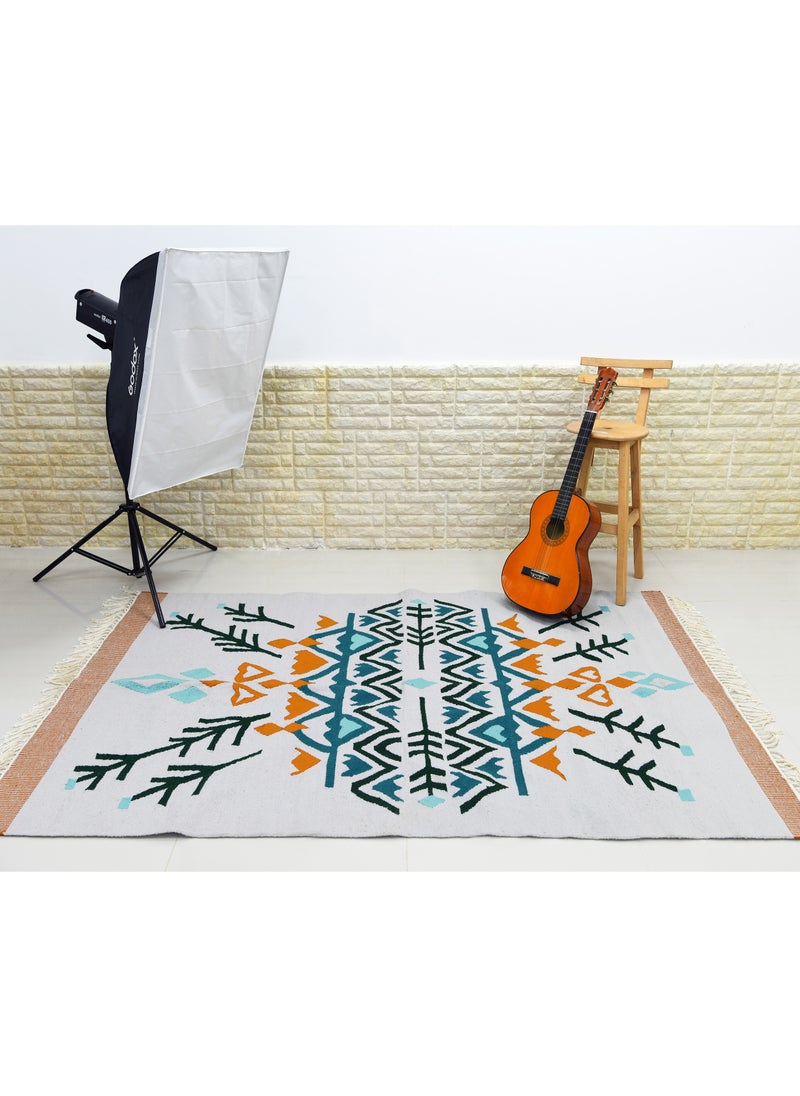 Handmade Multicolor Wool Carpet  - Image 2