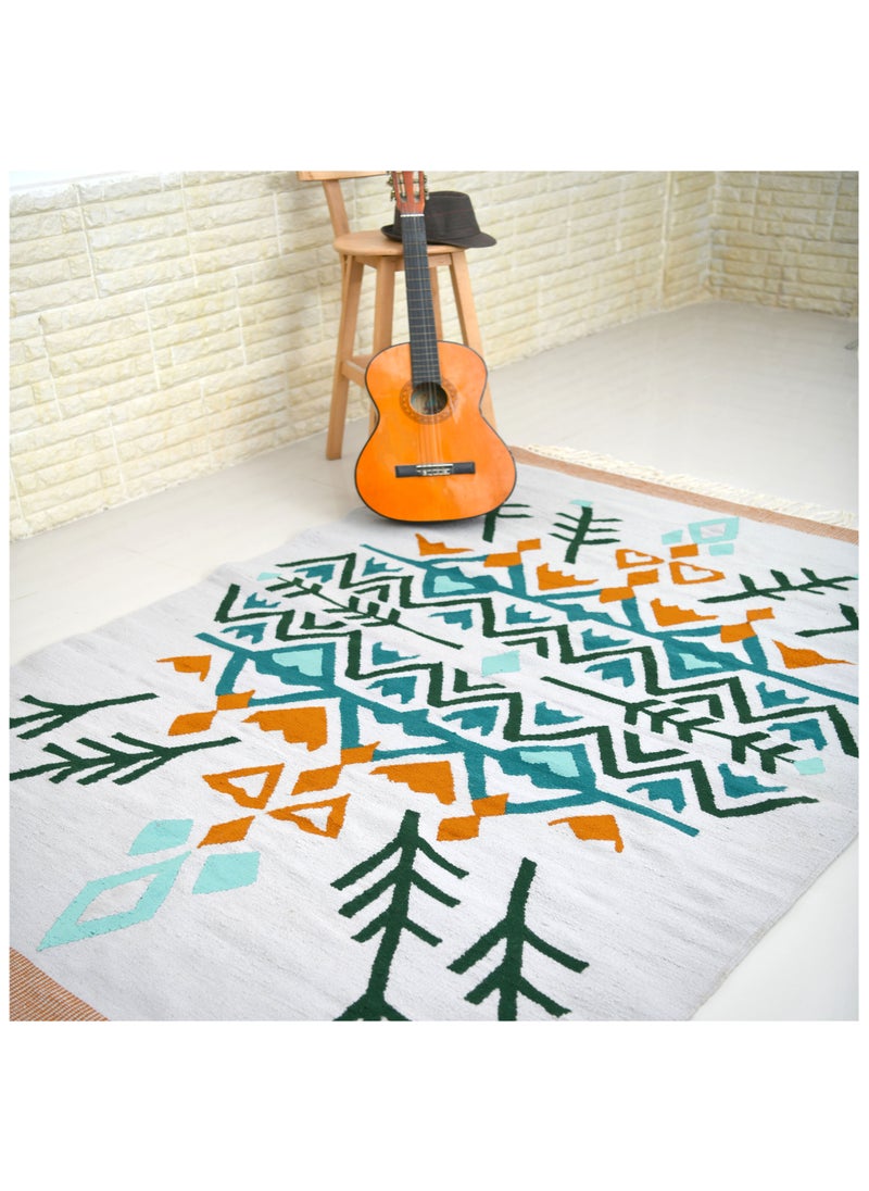 Handmade Multicolor Wool Carpet  - Image 1