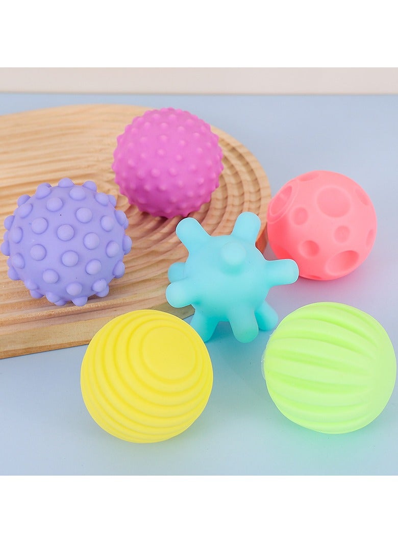 Pack of 6 Baby Textured Multi Ball Set Infant Sensory Balls Massage Soft Ball  - Image 2
