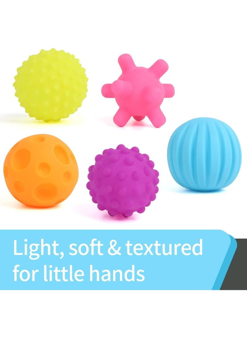 Pack of 6 Baby Textured Multi Ball Set Infant Sensory Balls Massage Soft Ball  - Image 4