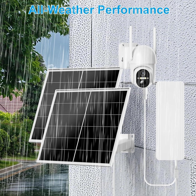VUEBEE 40W Solar Panel Kit and 30000mAh Battery for PTZ Security Cameras, 5V/12V Adjustable Output, USB-C & DC Plugs, 360° Mount, IP66 Waterproof - Image 4