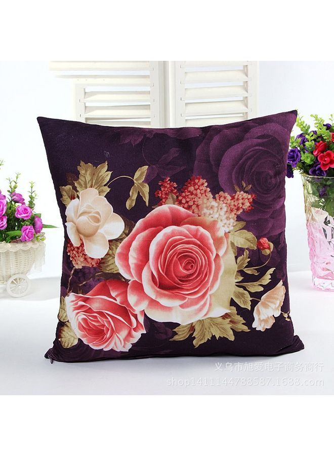 NIBEMINENT Rose Printed Cushion Cover Multicolour 45x45cm - Image 1