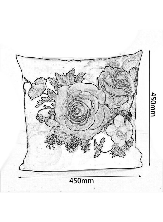 NIBEMINENT Rose Printed Cushion Cover Multicolour 45x45cm - Image 2