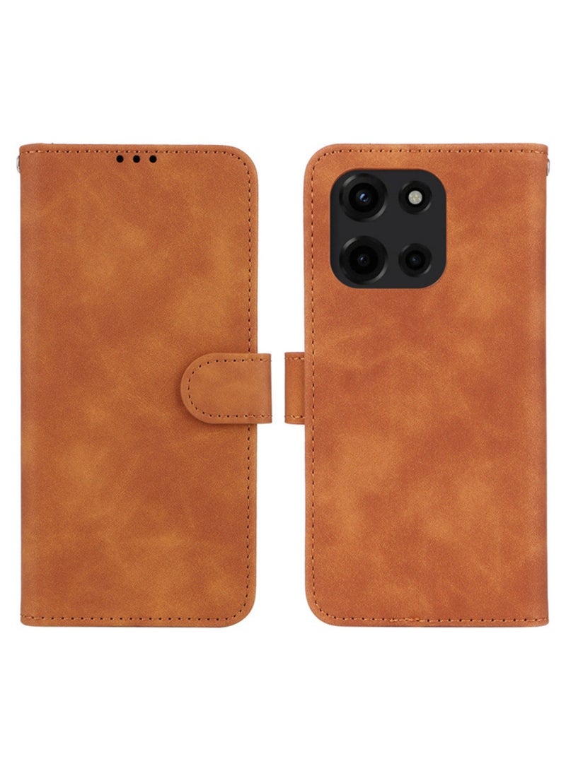 CoomBe Leather Case for MOTO Edge 60 Fusion, Magnetic Wallet Flip Cover Brown - Image 2