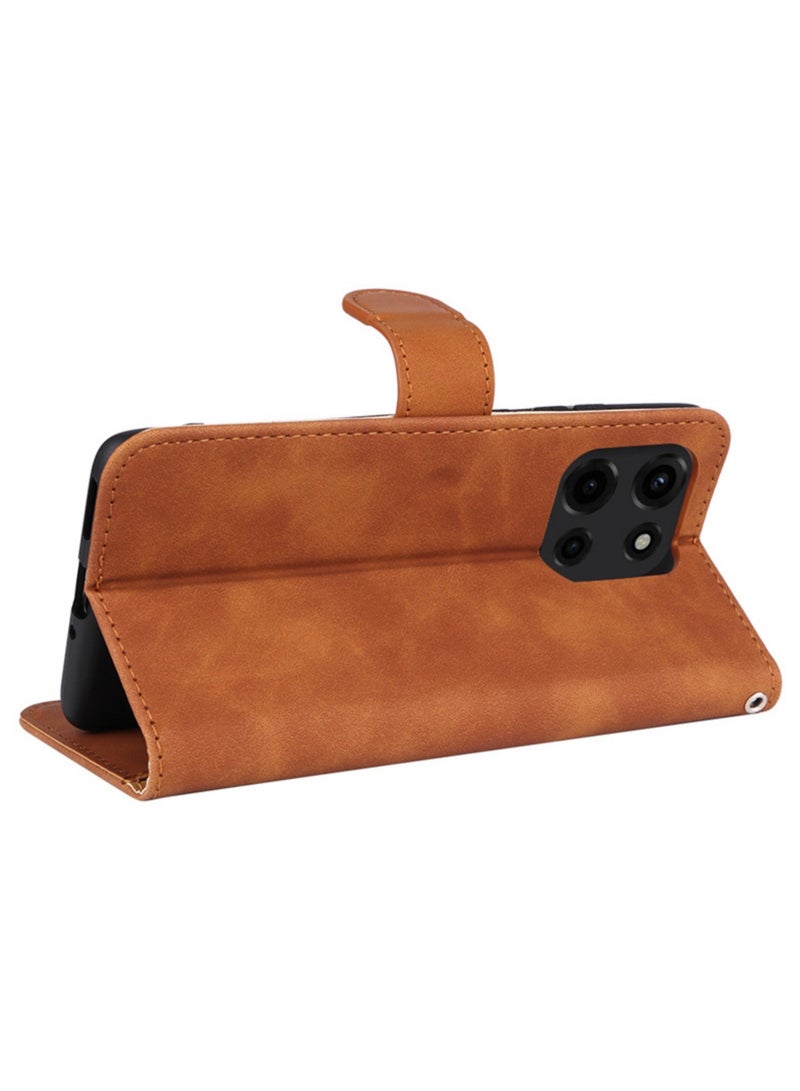 CoomBe Leather Case for MOTO Edge 60 Fusion, Magnetic Wallet Flip Cover Brown - Image 3