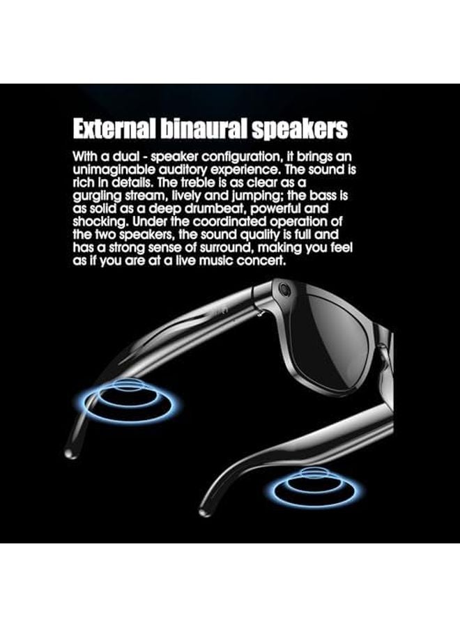 Black Smart Glasses with AI Translator 4K Video Recording Touch Control Bluetooth - Image 4