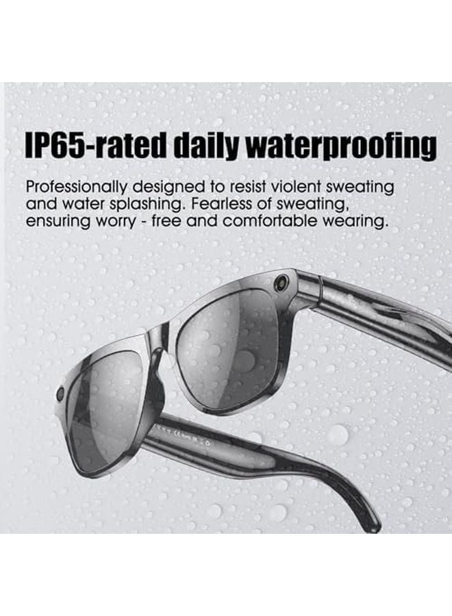 Black Smart Glasses with AI Translator 4K Video Recording Touch Control Bluetooth - Image 3