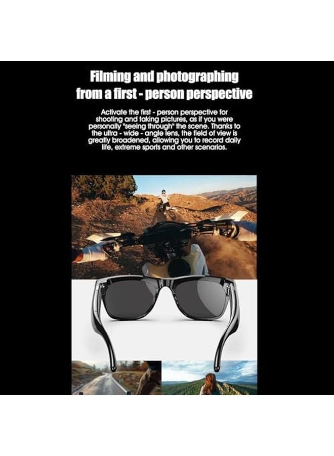 Black Smart Glasses with AI Translator 4K Video Recording Touch Control Bluetooth - Image 5