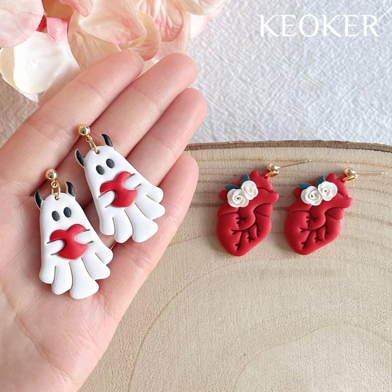 KEOKER Horror-Themed Valentine Clay Cutters - 8 Shapes, Hearts, Hearts Polymer Clay Cutter - Image 4