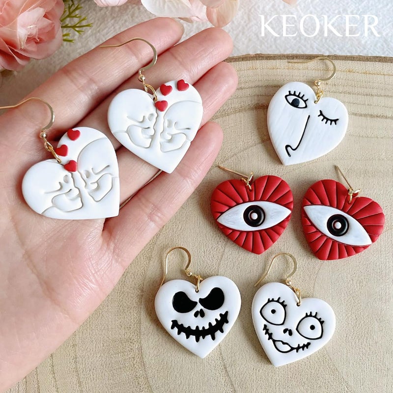 KEOKER Horror-Themed Valentine Clay Cutters - 8 Shapes, Hearts, Hearts Polymer Clay Cutter - Image 5