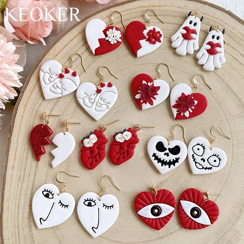 KEOKER Horror-Themed Valentine Clay Cutters - 8 Shapes, Hearts, Hearts Polymer Clay Cutter - Image 2