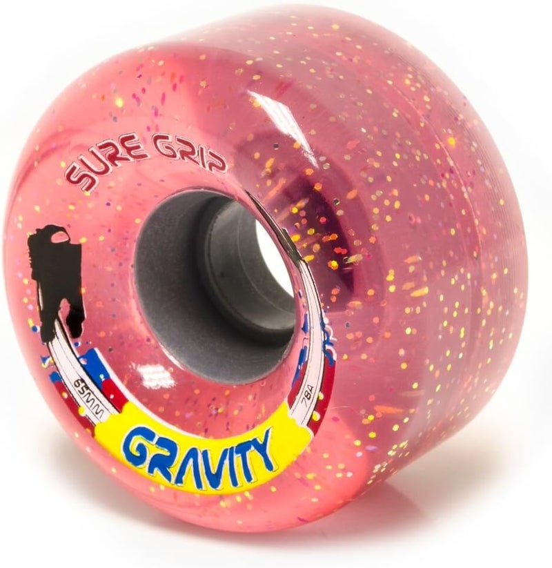 Sure Grip Gravity outdoor smooth roller skate wheels. High rebound urethane 65mm 78a set of 8