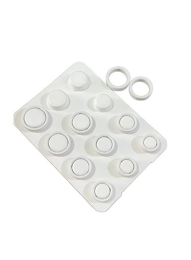jaexest 12 Sizes White Ring Size Measuring Kit - Accurate Plastic Ring Gauge Tool for Finger Circumference Measurement - Portable Ring Sizer Set for Home Jewelry Shopping Travel - Image 1