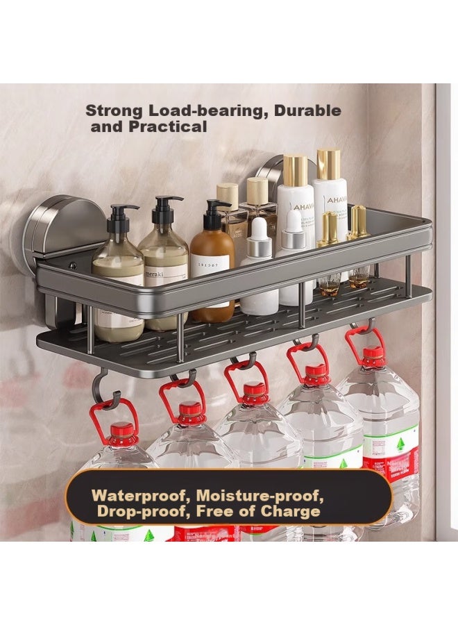 Additive Degree Adhesive Suction Cup Storage Shelf For Bathroom Sink, Wall-mounted Toilet Organizer Shelf Without Drilling - Image 2
