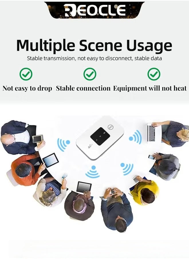 REOCLE Mobile WiFi Hotspot 4G LTE Unlocked Wi-Fi Hotspot Device Wireless WiFi Router Pocket Portable WiFi Hotspot Mobile Travel-Friendly Mobile Travel Router  - Image 5