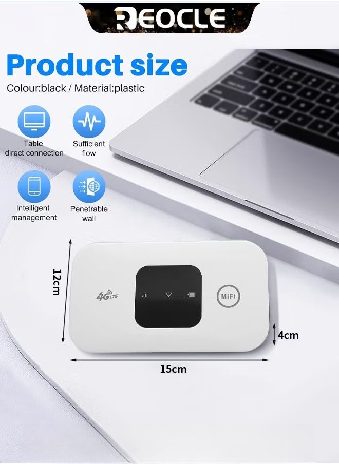 Mobile WiFi Hotspot 4G LTE Unlocked Wi-Fi Hotspot Device Wireless WiFi Router Pocket Portable WiFi Hotspot Mobile Travel-Friendly Mobile Travel Router