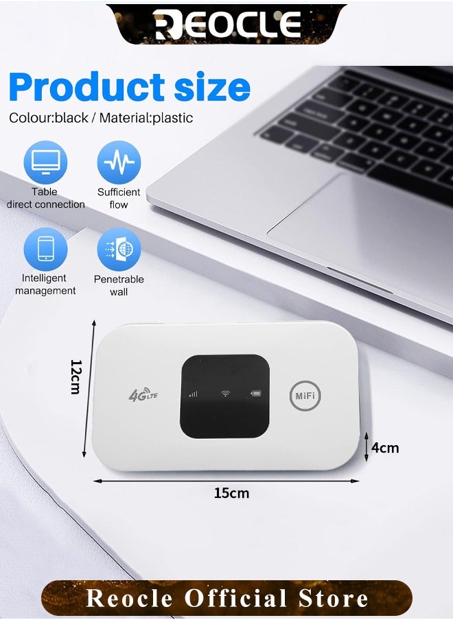 REOCLE - Mobile WiFi Hotspot 4G LTE Unlocked Wi-Fi Hotspot Device Wireless WiFi Router Pocket Portable WiFi Hotspot Mobile Travel-Friendly Mobile Travel Router - Image 1