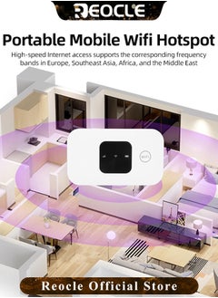 REOCLE Mobile WiFi Hotspot 4G LTE Unlocked Wi-Fi Hotspot Device Wireless WiFi Router Pocket Portable WiFi Hotspot Mobile Travel-Friendly Mobile Travel Router  - Image 4