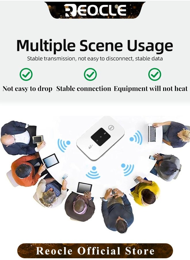 REOCLE Mobile WiFi Hotspot 4G LTE Unlocked Wi-Fi Hotspot Device Wireless WiFi Router Pocket Portable WiFi Hotspot Mobile Travel-Friendly Mobile Travel Router  - Image 5