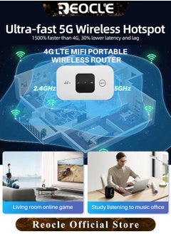 REOCLE Mobile WiFi Hotspot 4G LTE Unlocked Wi-Fi Hotspot Device Wireless WiFi Router Pocket Portable WiFi Hotspot Mobile Travel-Friendly Mobile Travel Router  - Image 3