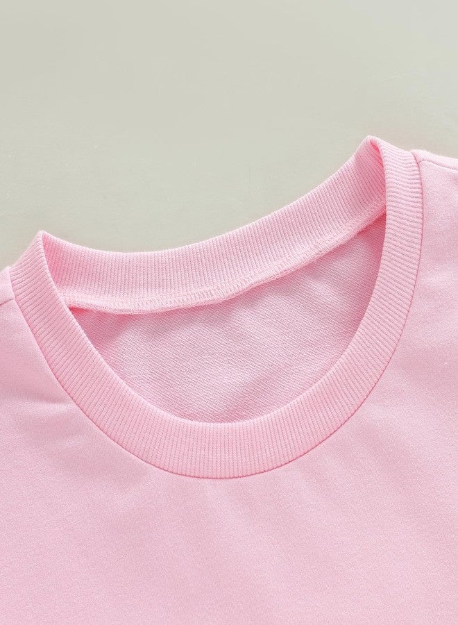 Fernvia Family Matching Outfit Mommy and Me Valentines Sweatshirts Letter Print Long Sleeve Crewneck Pullover Shirt Tops (Women, M, Pink Bow) - Image 5