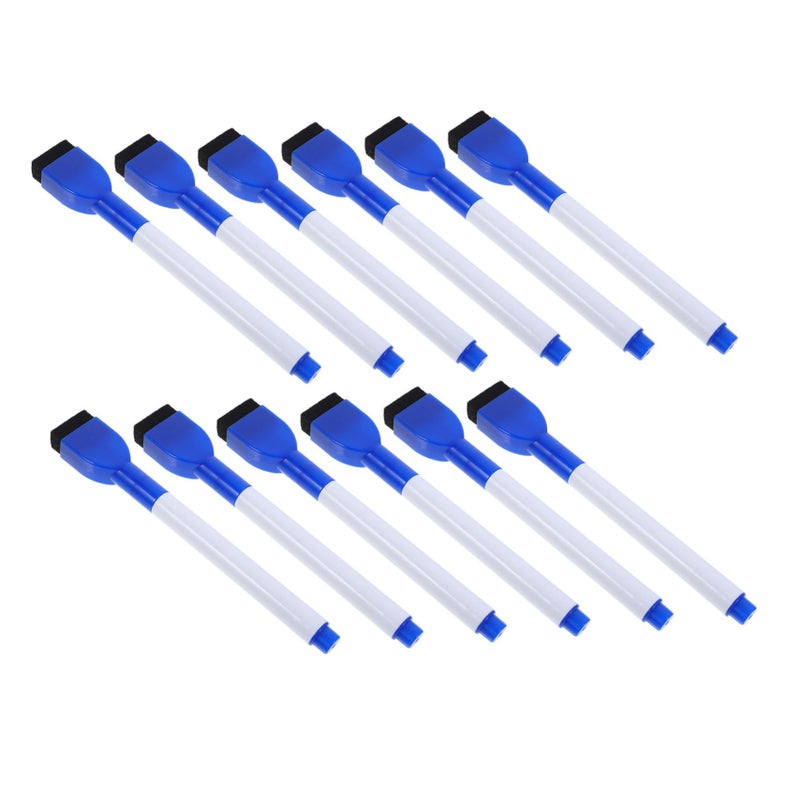 Fine Tip Dry Erase Markers 12 Pack With Eraser Quick Drying For Whiteboard Teachers Office Home Use - Image 2