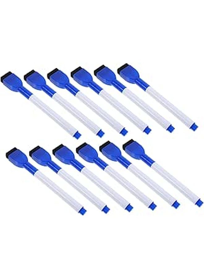 Fine Tip Dry Erase Markers 12 Pack With Eraser Quick Drying For Whiteboard Teachers Office Home Use - Image 1