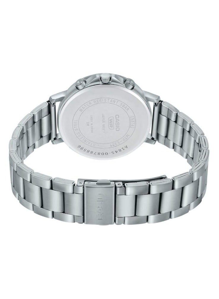 كاسيو ساعة كاسيو للرجال - MTP-E321D-1AVDF مينا سوداء، سوار فضي - Image 3