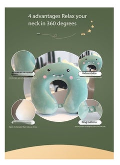 CityRiya-Long Memory Foam U-Shaped Travel Neck Pillow, Portable Cervical Pillow for Airplane, Car & Office Nap - Ergonomic Support for Adults & Kids, Adjustable Strap, Comfortable for Sleeping  - Image 3