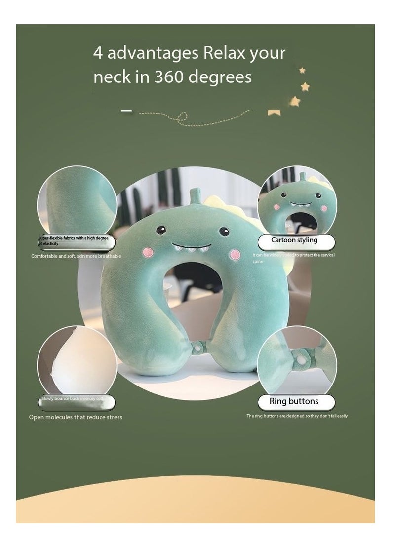 CityRiya-Long - Memory Foam U-Shaped Travel Neck Pillow, Portable Cervical Pillow for Airplane, Car & Office Nap - Ergonomic Support for Adults & Kids, Adjustable Strap, Comfortable for Sleeping - Image 1