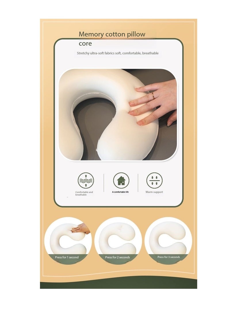 CityRiya-Long - Memory Foam U-Shaped Travel Neck Pillow, Portable Cervical Pillow for Airplane, Car & Office Nap - Ergonomic Support for Adults & Kids, Adjustable Strap, Comfortable for Sleeping - Image 1