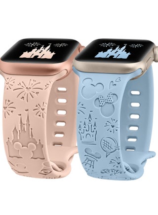 Cartoon Engraved Silicone Bands for Apple Watch Ultra 2 Pack Soft and Breathable Replacement Straps for Women Compatible with iWatch Series 1 to 8 44mm 45mm 49mm - pzsku/Z3668DEC04F54CCC442B3Z/45/_/1723113343/62915d06-1919-4a8d-aa43-b278eb3a3243