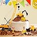 RAYNAG 16 Pieces Construction Cake Topper Construction Birthday Party Supplies Vehicles Cake Decorations with Large Crane Traffic Road Sign Excavator - Image 4