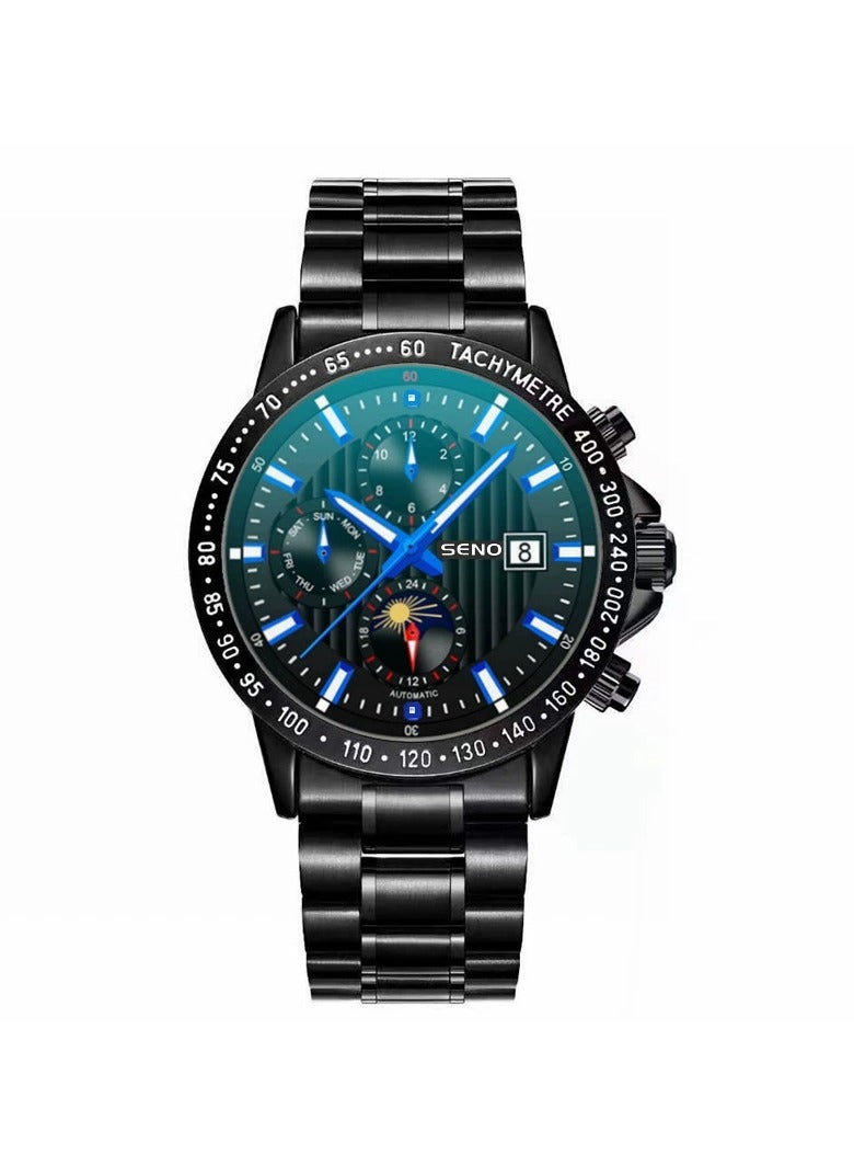 SENO Men's watch fashion calendar luminous waterproof Shi Ying dial watch - Image 1