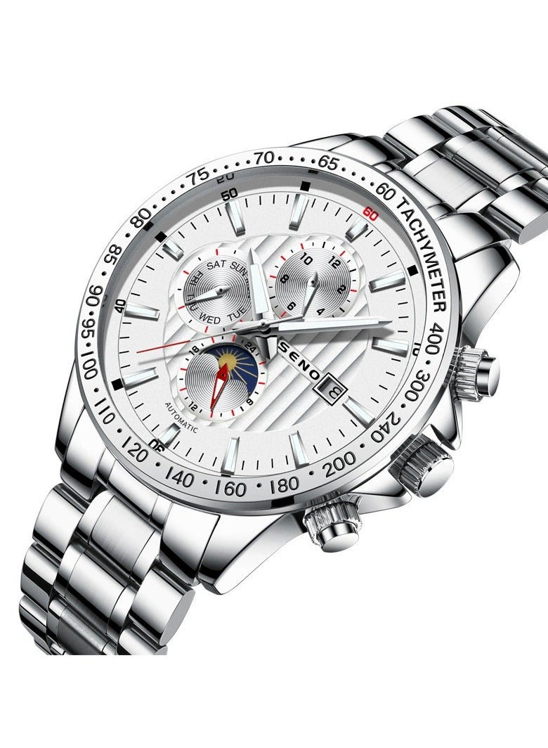 SENO Men's watch fashion calendar luminous waterproof Shi Ying dial watch - Image 4