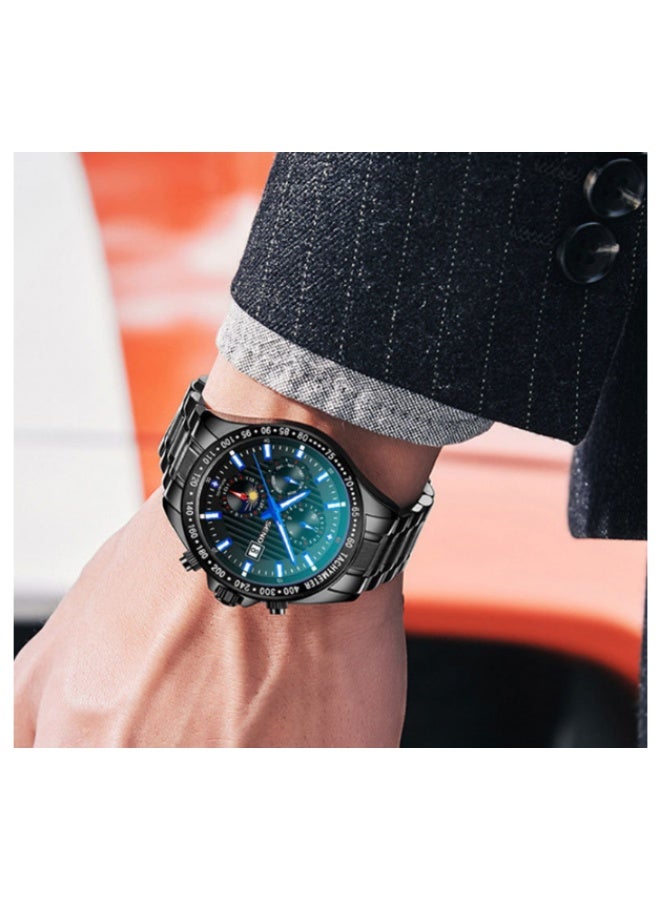 SENO Men's Fashion Quartz Watch with Calendar Luminous Dial Waterproof Wristwatch for Daily Business Casual Wear - Image 4