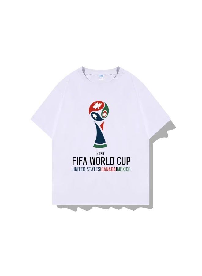 FIFA World Cup تي شيرت كاجوال لمشجعي كأس العالم 2026 باللون الأبيض - XXXXXL - Image 1