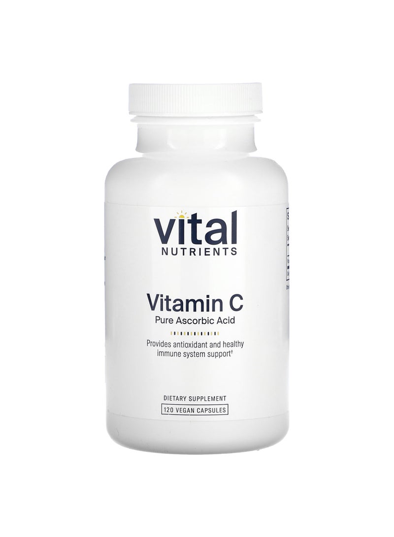 Vital Nutrients Vitamin C, 120 Vegan Capsules (1,000 mg per Capsule)
