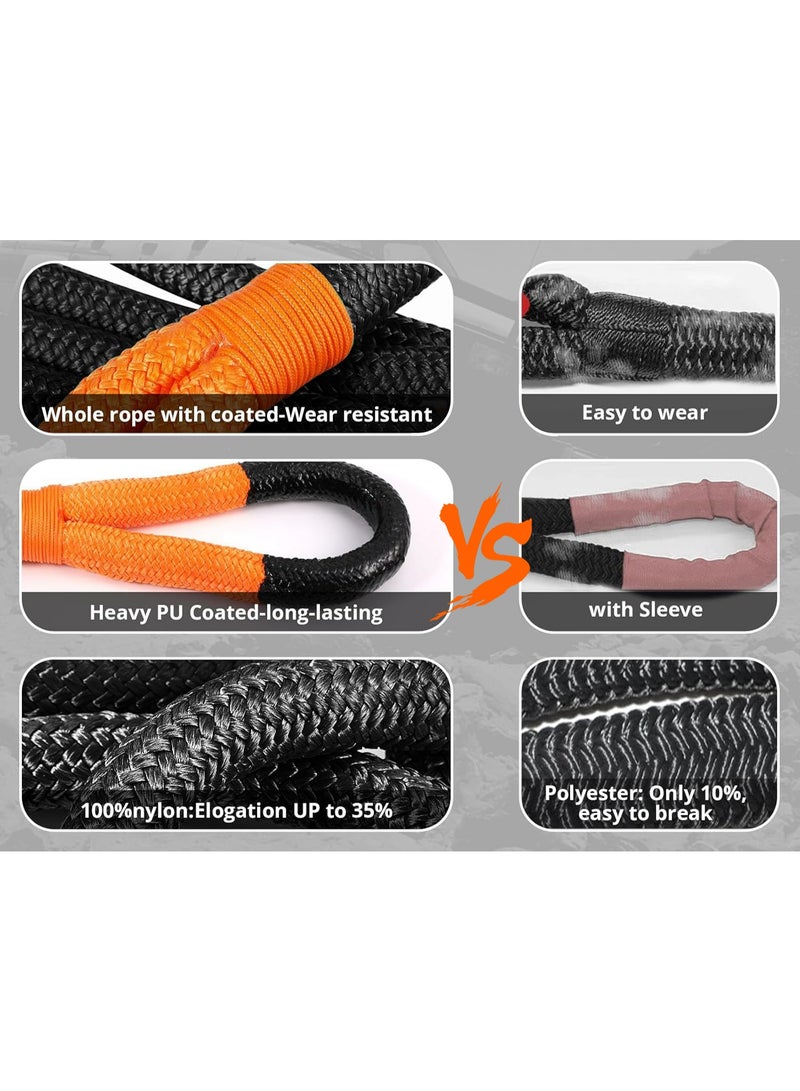 أوزيغالور حبل سحب استرداد حركي 36000 رطل مع حلقة ربط ناعمة، 25 مم × 9 م، حزام سحب شديد التحمل، مرونة 35٪، مجموعة استرداد للطرق الوعرة لسيارات الجيب والشاحنات ATV UTV SUV - Image 3