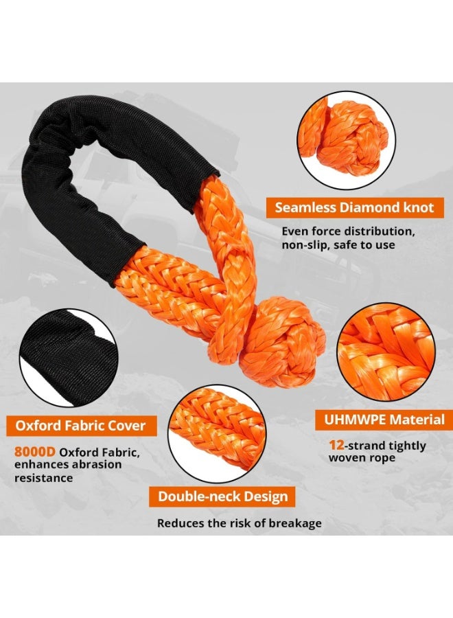 أوزيغالور حبل سحب استرداد حركي 36000 رطل مع حلقة ربط ناعمة، 25 مم × 9 م، حزام سحب شديد التحمل، مرونة 35٪، مجموعة استرداد للطرق الوعرة لسيارات الجيب والشاحنات ATV UTV SUV - Image 4