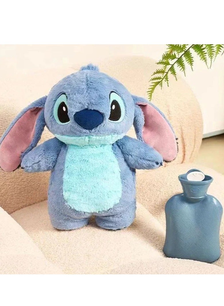 ارواق قطيفة أصلية من Stitch Angel Lotso، وسائد مخيطة لطيفة وآمنة، زجاجة دافئة محمولة للشتاء الناعم، زجاجة حقيبة يد دافئة خفيفة الوزن ومتينة، (قطعة واحدة، أزرق) - Image 2