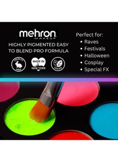 mehron Mehron Makeup Paradise FX Neon UV Glow 8 Color Palette | Magnetic Refillable Special Effects Paint Palette | Professional Water Activated Paint for Raves, Costumes, SFX, Halloween, & Cosplay  - Image 4