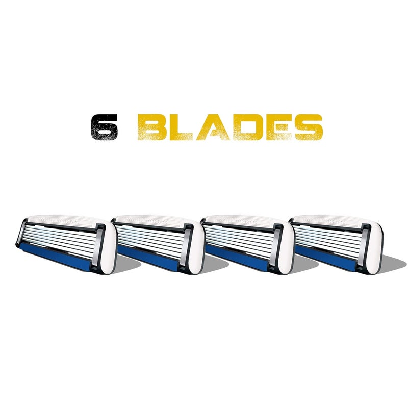 HeadBlade Men's HB6 Refill Shaving Razor Blades - 6 Stainless Steel Blades for No Tugging or Pulling, Shave Less, Works for Face, Body, and Scalp (12 Blades) 3 Pack - Image 3