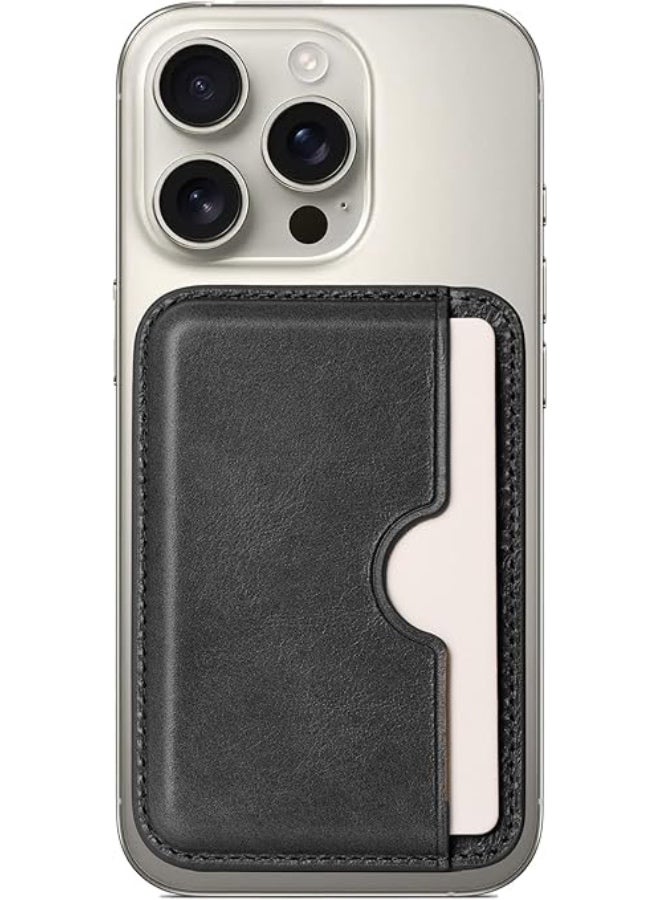 Handcrafted Italian Leather Phone Card Wallet - [Camera Protector ] - [MagSafe] - [Slim and Strong Magnetic] - [2-3 Cards Holder] -for iPhone /1716/15/14/13/12 Series - Image 1