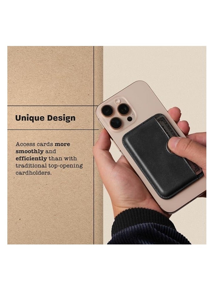 Handcrafted Italian Leather Phone Card Wallet - [Camera Protector ] - [MagSafe] - [Slim and Strong Magnetic] - [2-3 Cards Holder] -for iPhone /1716/15/14/13/12 Series - Image 4