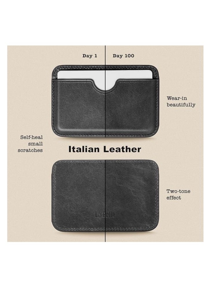 Handcrafted Italian Leather Phone Card Wallet - [Camera Protector ] - [MagSafe] - [Slim and Strong Magnetic] - [2-3 Cards Holder] -for iPhone /1716/15/14/13/12 Series - Image 2
