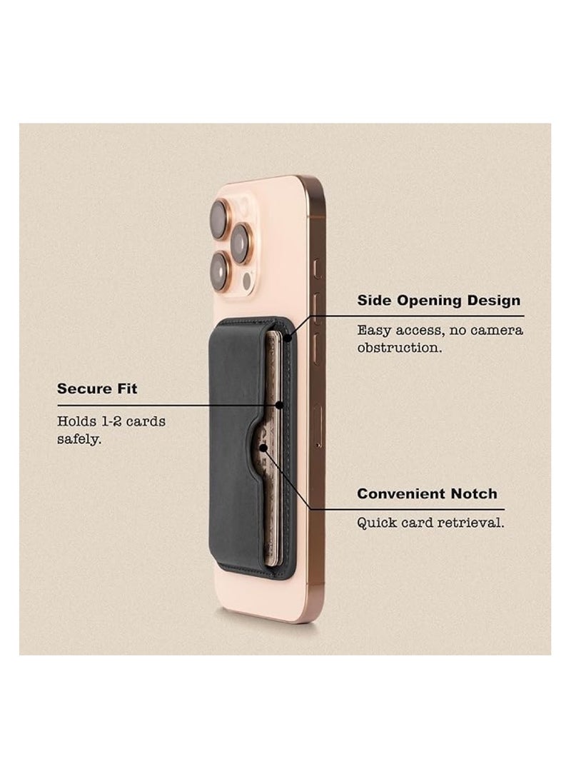Handcrafted Italian Leather Phone Card Wallet - [Camera Protector ] - [MagSafe] - [Slim and Strong Magnetic] - [2-3 Cards Holder] -for iPhone /1716/15/14/13/12 Series - Image 3