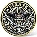 CYOUNG Pirate Challenge Coin AdventureThemed Zinc Alloy Coin with Treasure Map Design 157 Inch Collectible Coin with Skull and Cross Swords - Image 2